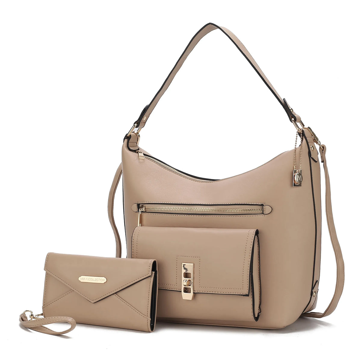 Clara Vegan Leather Womens Shoulder Bag & Wristlet Wallet
