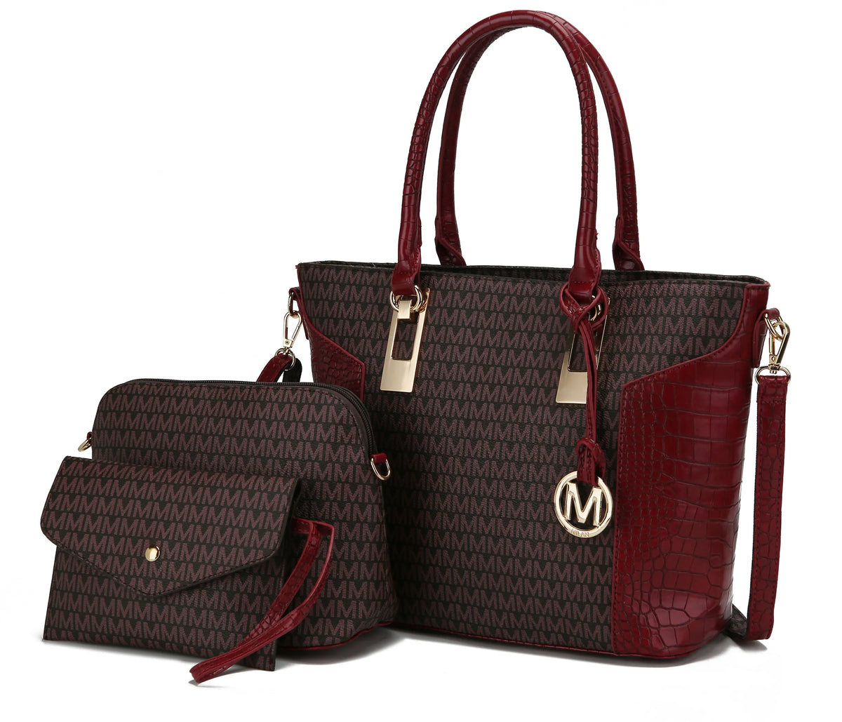Shonda 3PC Tote Handbag Vegan Leather Women