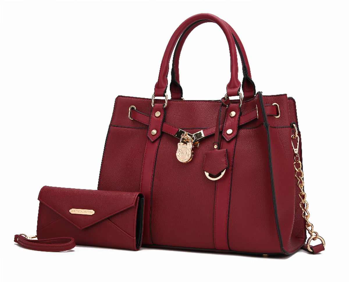 Christine Vegan Leather Women's Satchel Bag with wallet