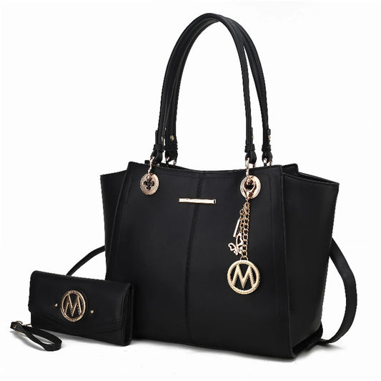 Ivy Vegan Leather Women's Tote Bag by Mia K with wallet -2 Piece Set