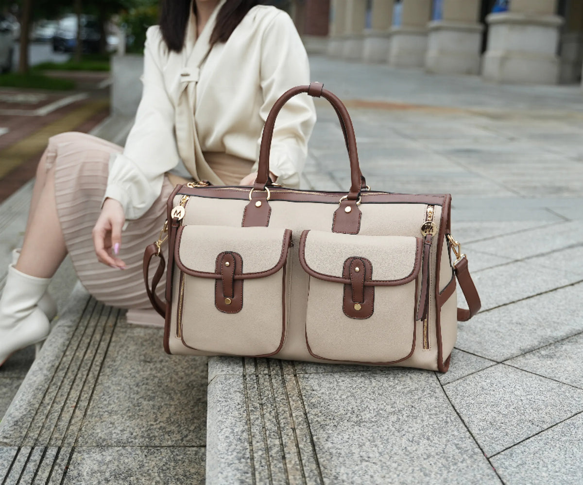 Genevieve Color Block Vegan Leather Women's Duffle Bag