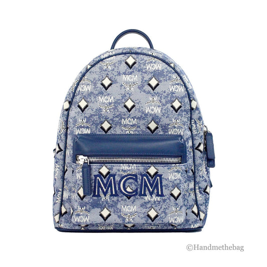 MCM Denim Stark Jacquard Backpack