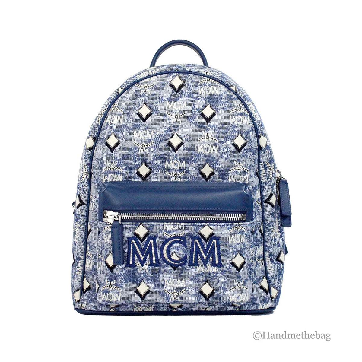 MCM Denim Stark Jacquard Backpack