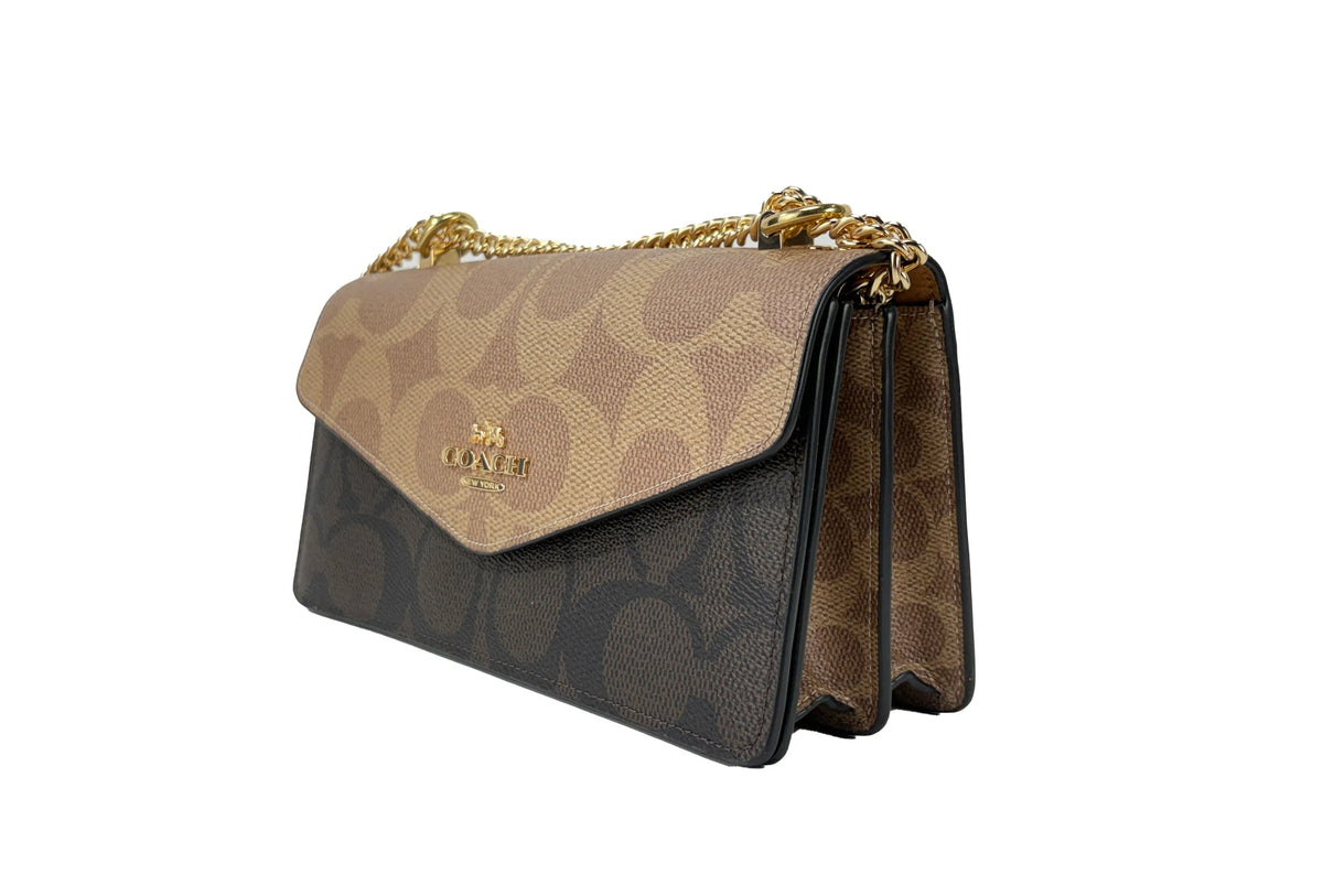 Coach Signature Block Klare Envelope Crossbody Bag