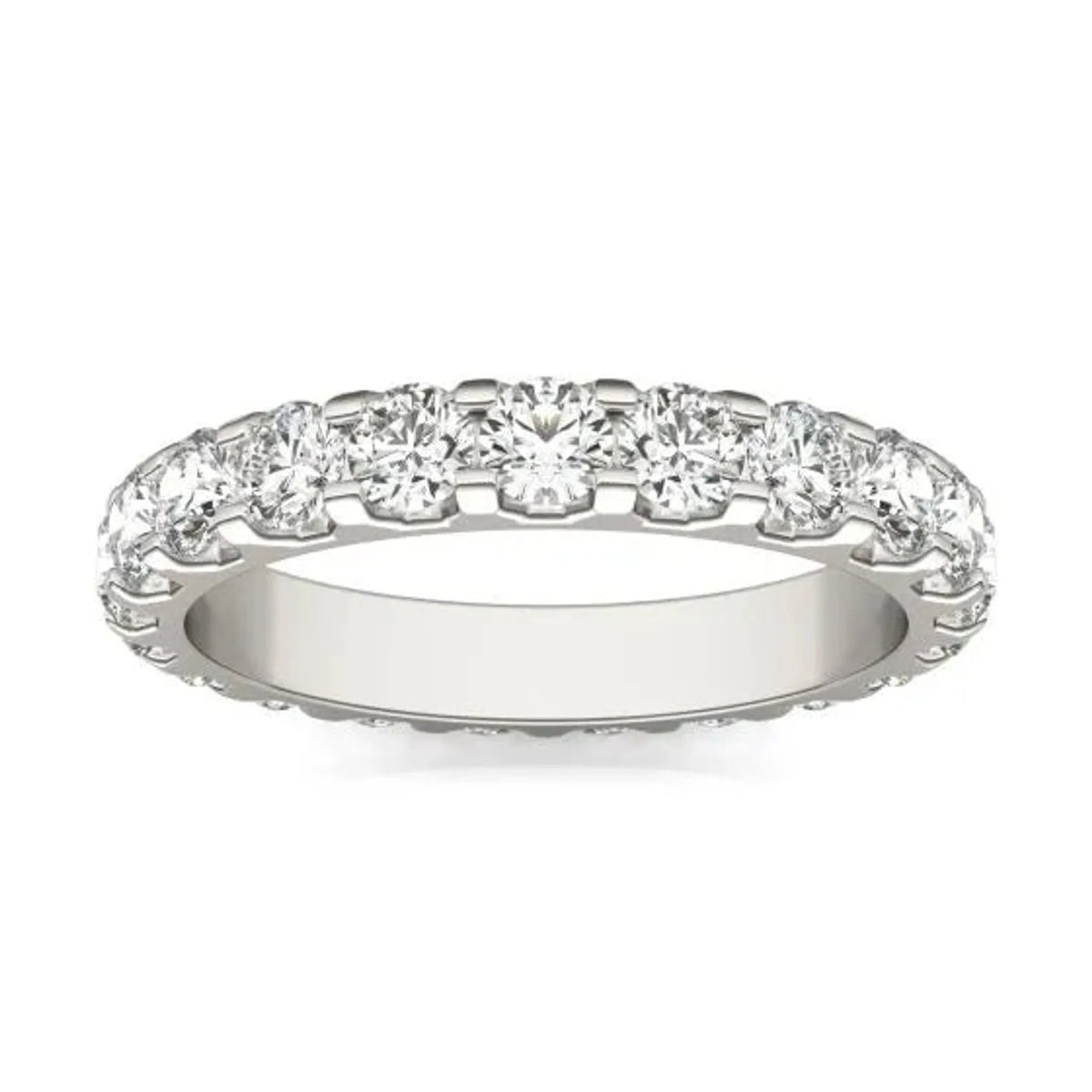2 CTW Round Lab Grown Diamond Band 14K White Gold (G-VS)