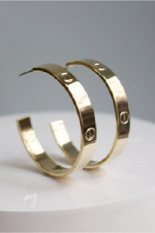 Screw Head Large Hoop Earrings